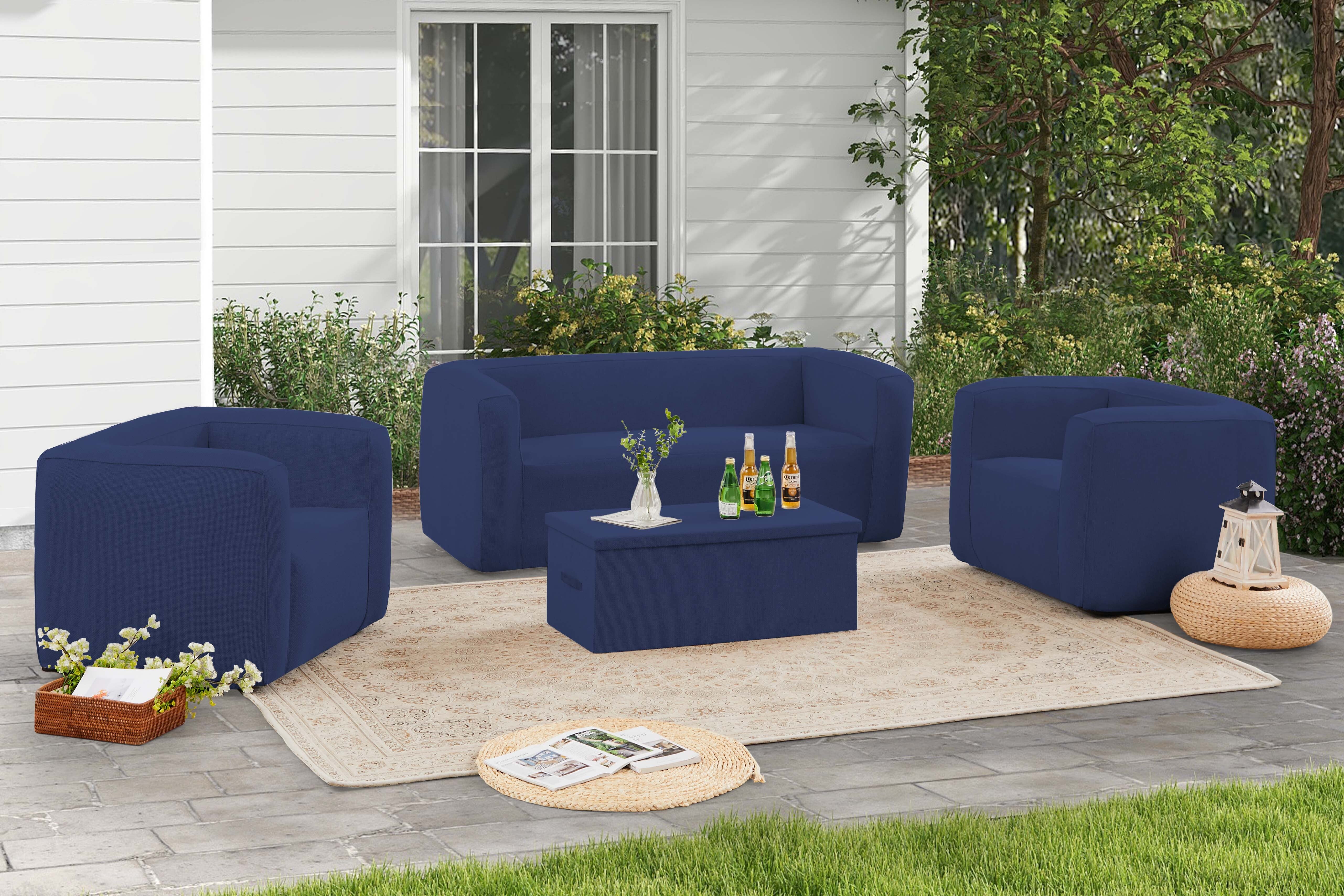 Set de salon gonflable complet Terracotta - Intérieur et extérieur - Couleur Bleu