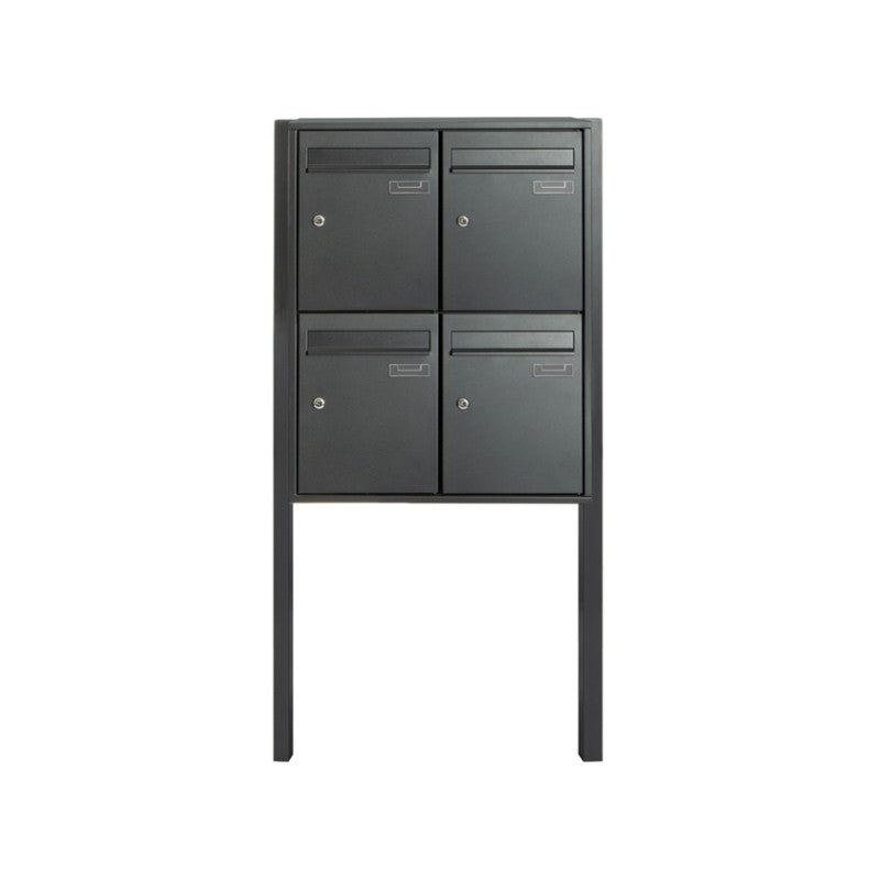 Boîte aux lettres 4 compartiments - anthracite  - sur pieds