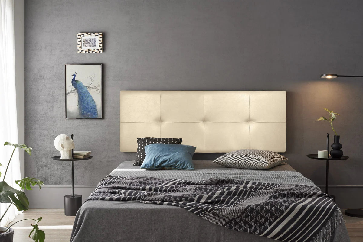 Tête de lit en similicuir Cala - Beige