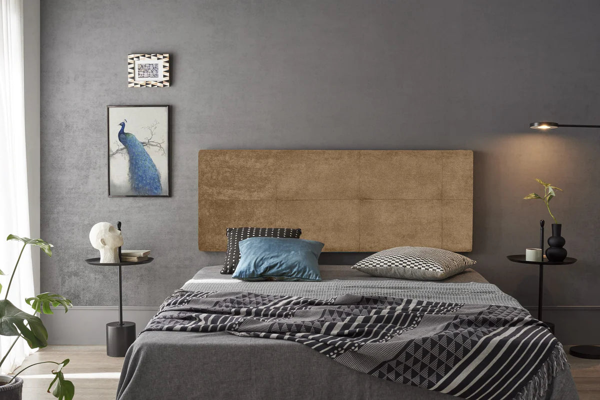 Tête de lit en tissu Cala - Brune