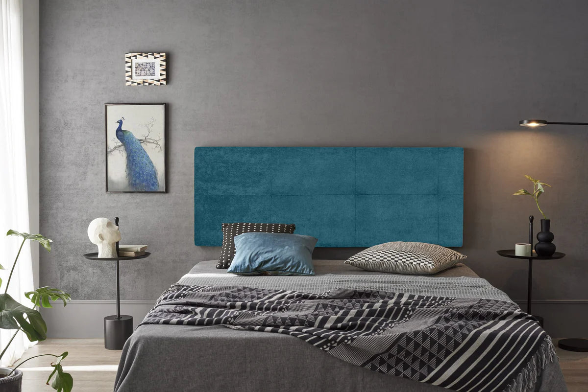 Tête de lit en tissu Cala - Bleue