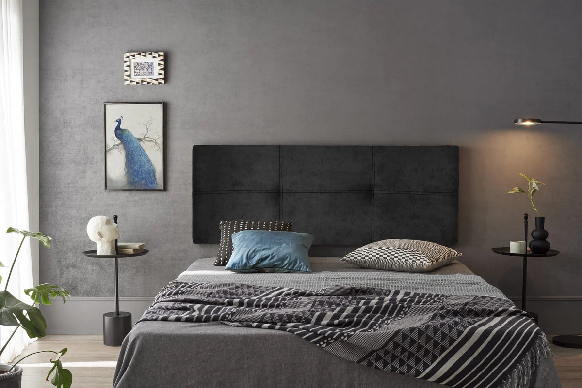 Tête de lit Dalia tissu magnolia - Noire