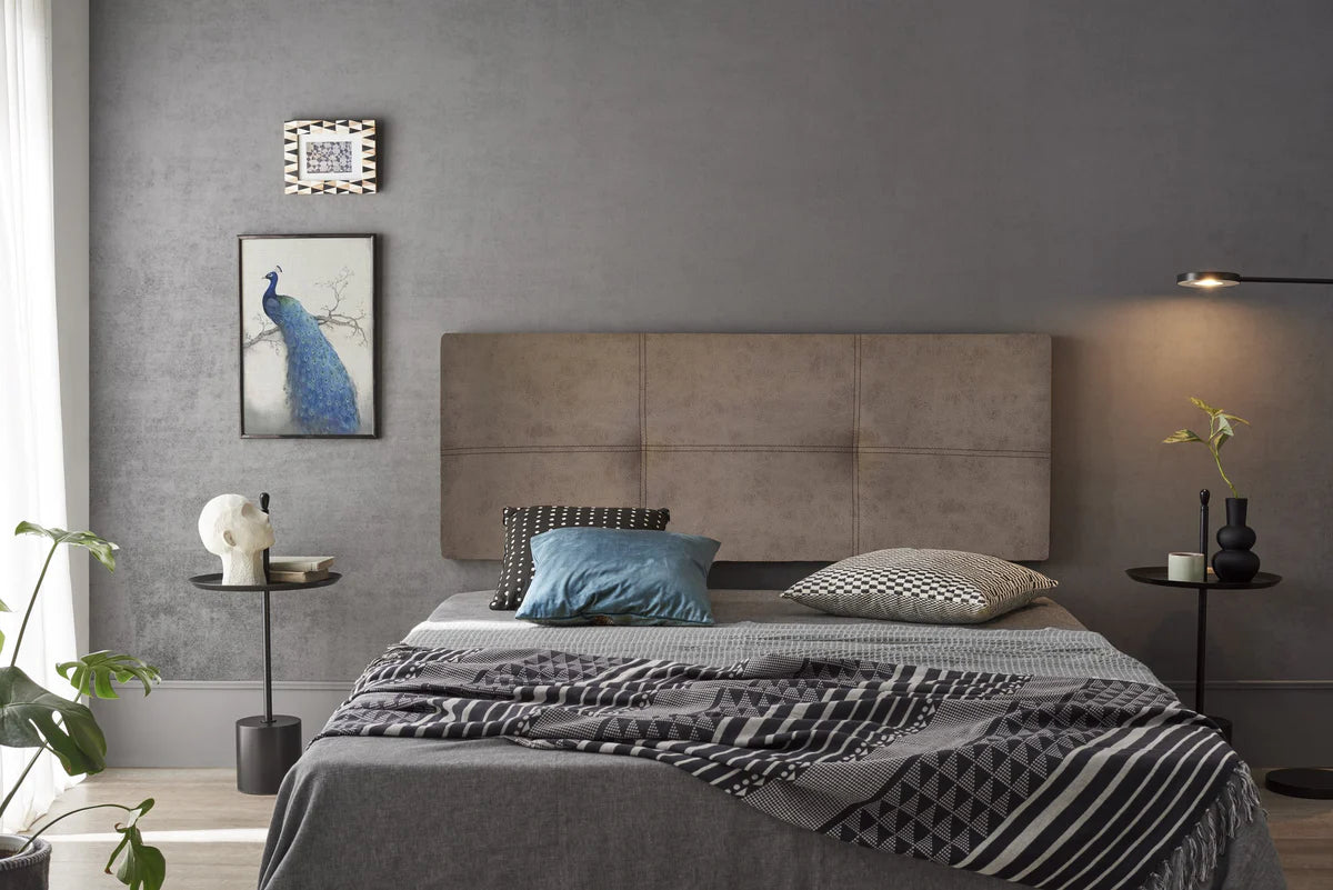 Tête de lit en tissu Cala - Marron