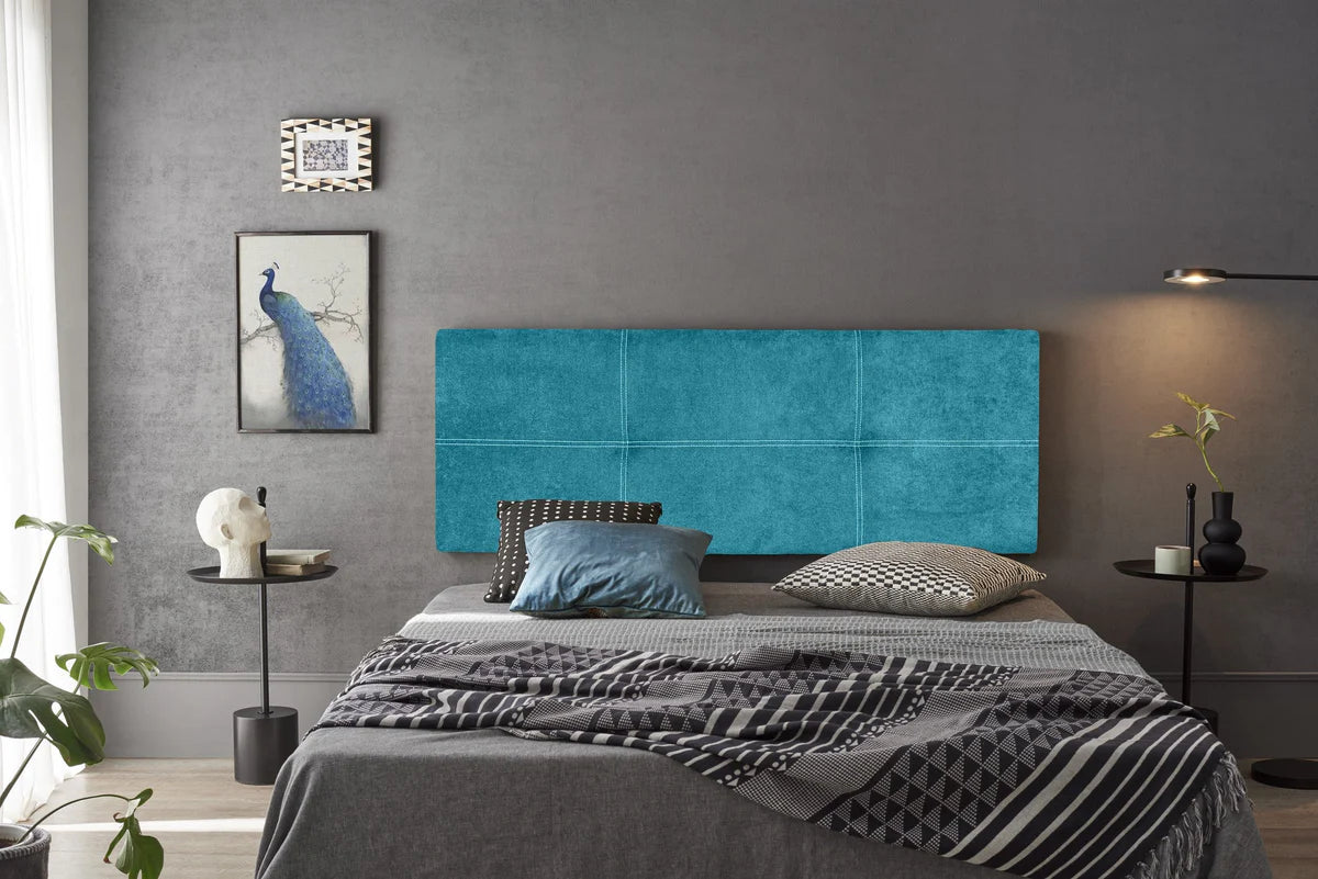 Tête de lit gigogne en tissu Dalia - Turquoise
