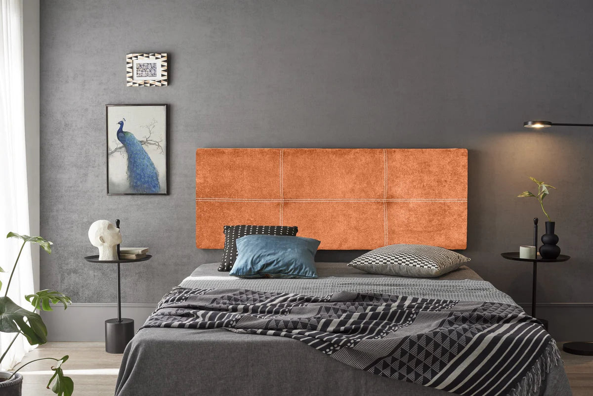 Tête de lit gigogne en tissu Dalia - Orange