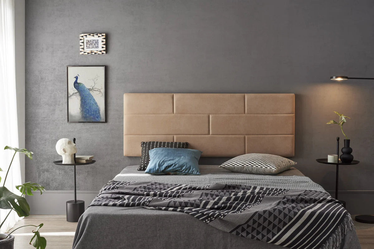 Tête de lit murale en tissu brique - Chameau clair