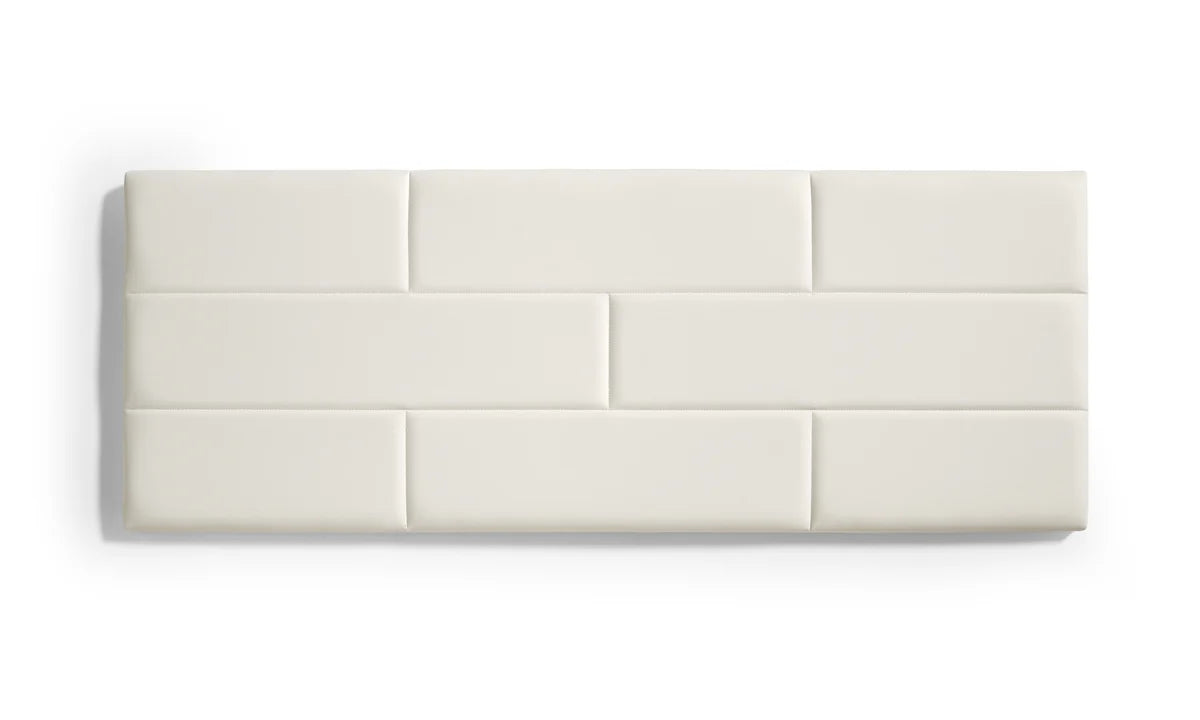 Tête de lit murale en similicuir en brique - Blanche