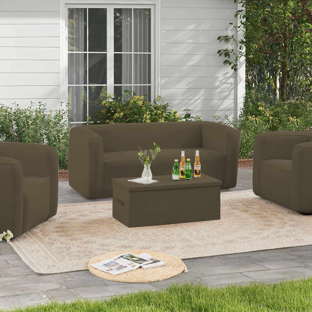 Canapé Gonflable TERRACOTTA 2-3 Places - Pour Intérieur Et Extérieur, Modulable