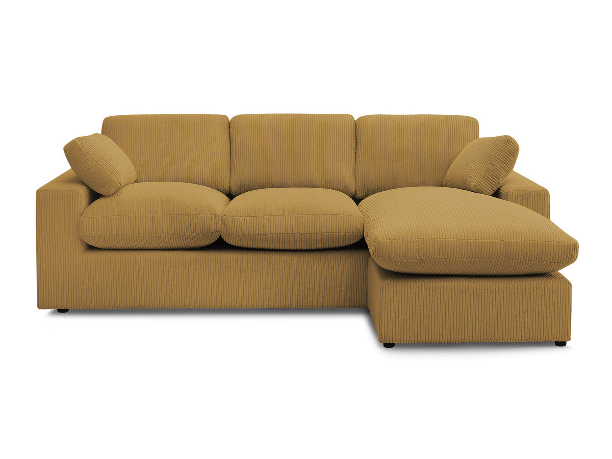 Canapé d'angle fixe compact réversible BELAIR velours côtelé