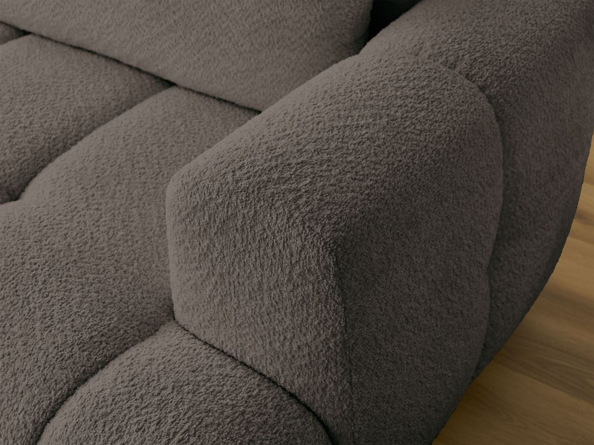 Canapé d'angle convertible FUJI tissu bouclette - Angle gauche