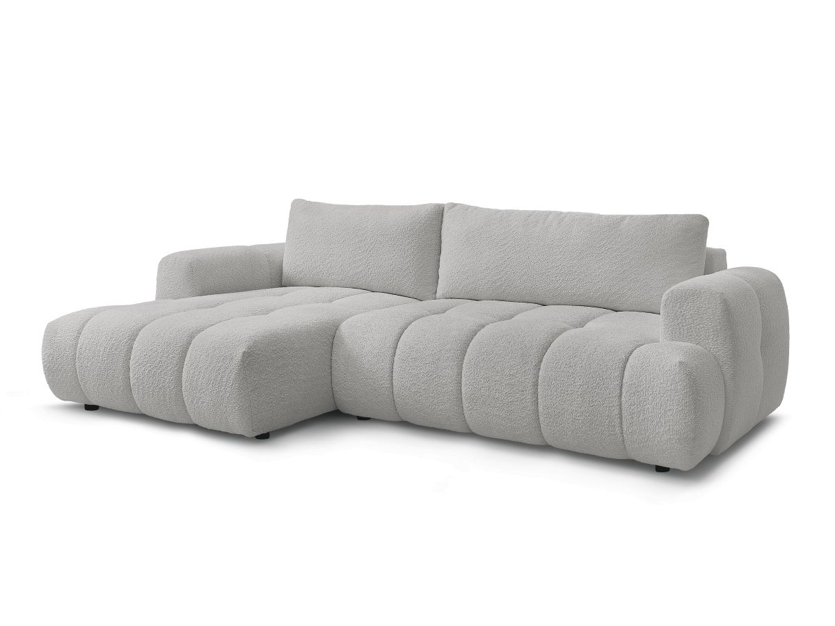 Canapé d'angle convertible FUJI tissu bouclette - Angle gauche