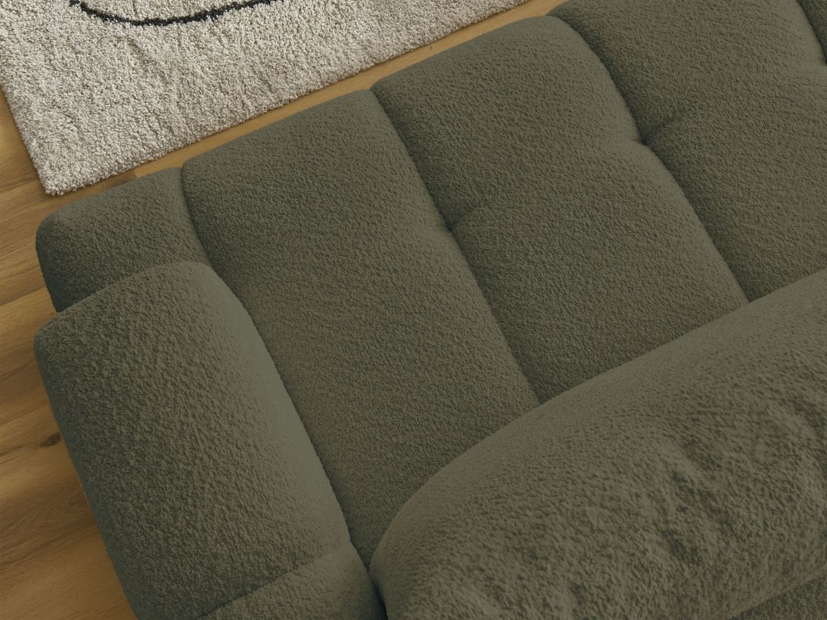 Canapé d'angle convertible FUJI tissu bouclette - Angle gauche