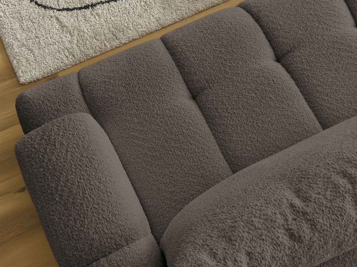 Canapé d'angle convertible FUJI tissu bouclette - Angle gauche