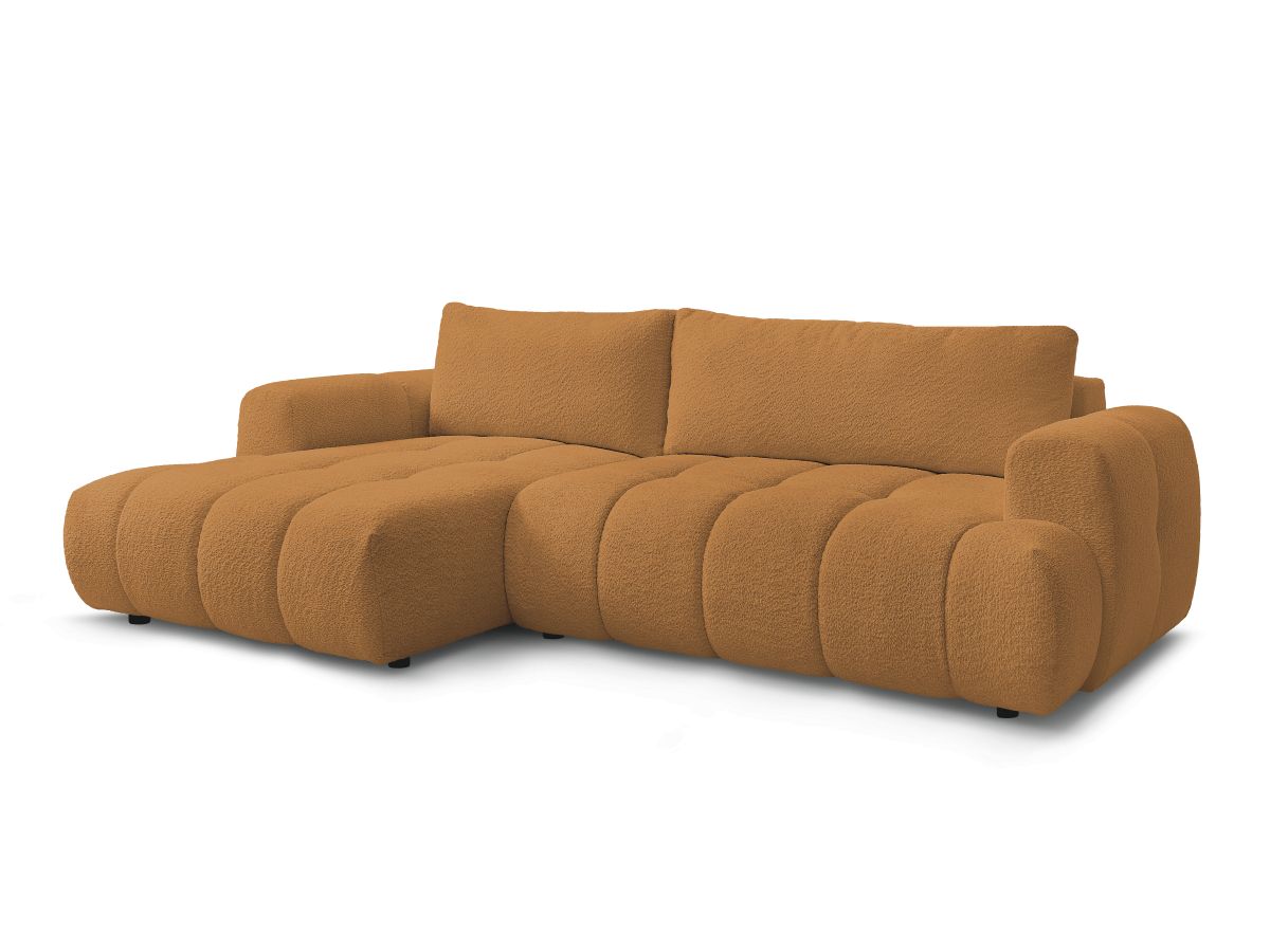 Canapé d'angle convertible FUJI tissu bouclette - Angle gauche