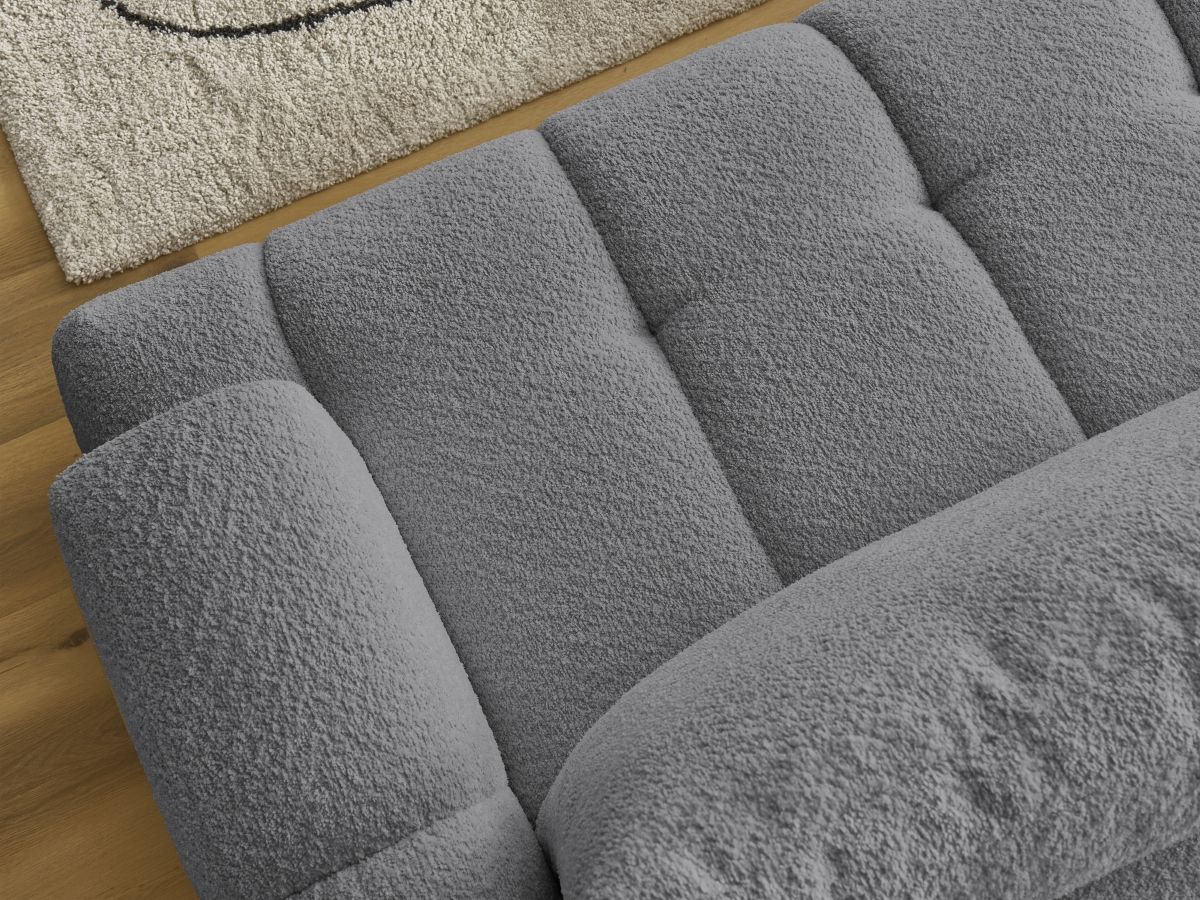 Canapé d'angle convertible FUJI tissu bouclette - Angle gauche