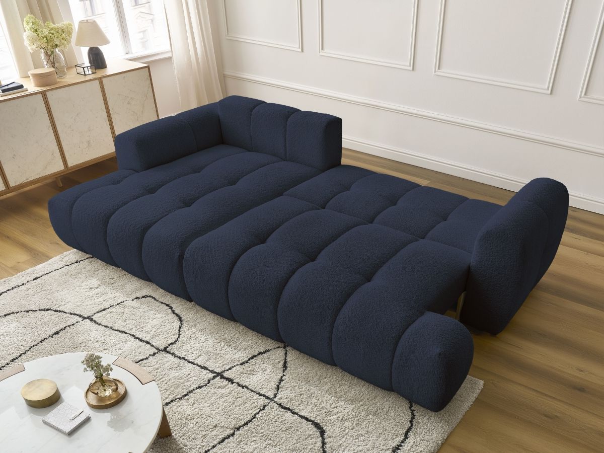 Canapé d'angle convertible FUJI tissu bouclette - Angle gauche