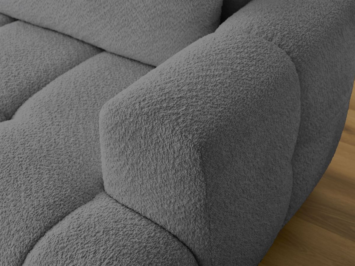 Canapé d'angle convertible FUJI tissu bouclette - Angle gauche