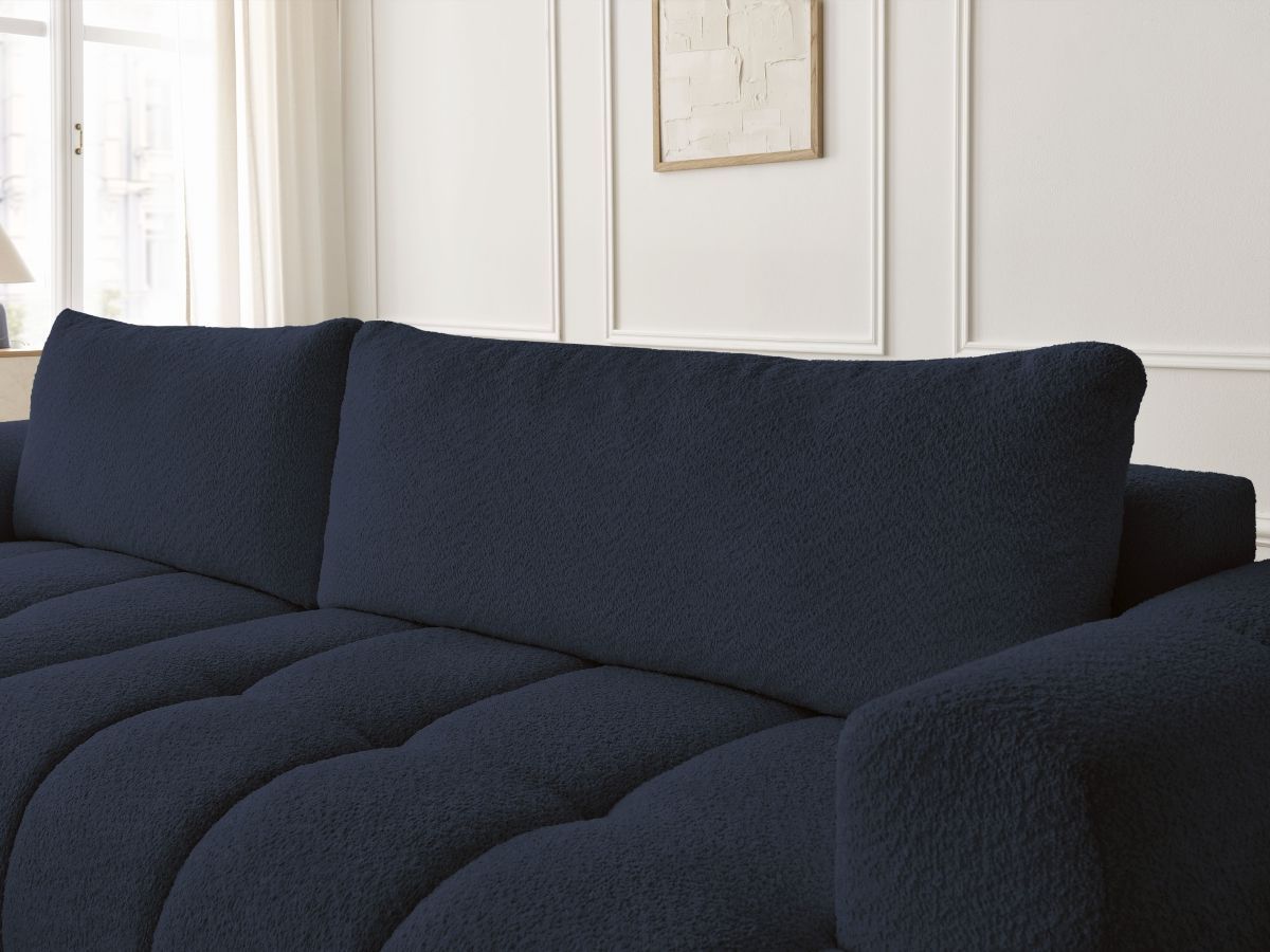 Canapé d'angle convertible FUJI tissu bouclette - Angle gauche