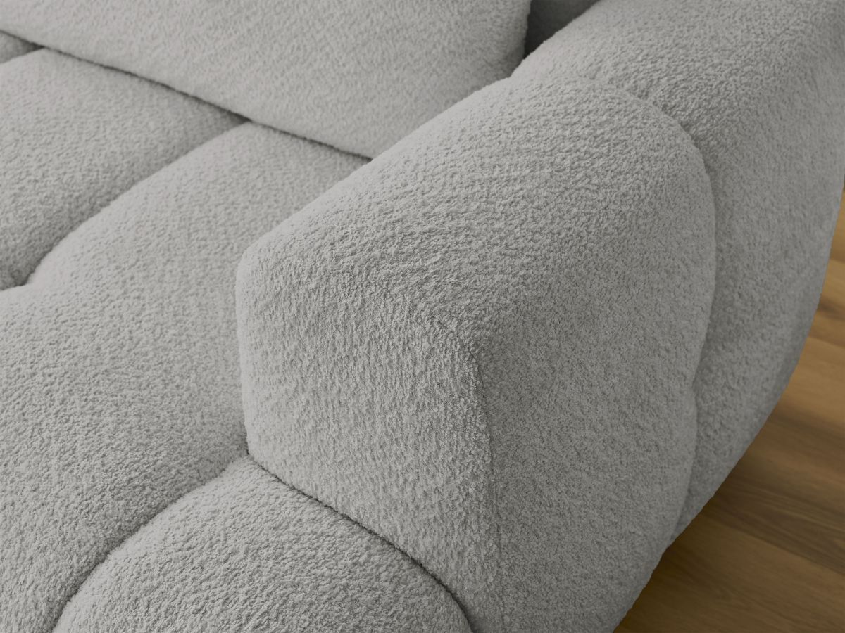 Canapé d'angle convertible FUJI tissu bouclette - Angle gauche