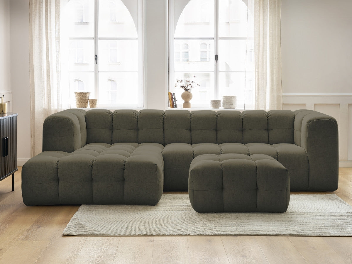 Canapé d'angle fixe CLOUD avec pouf Angle gauche