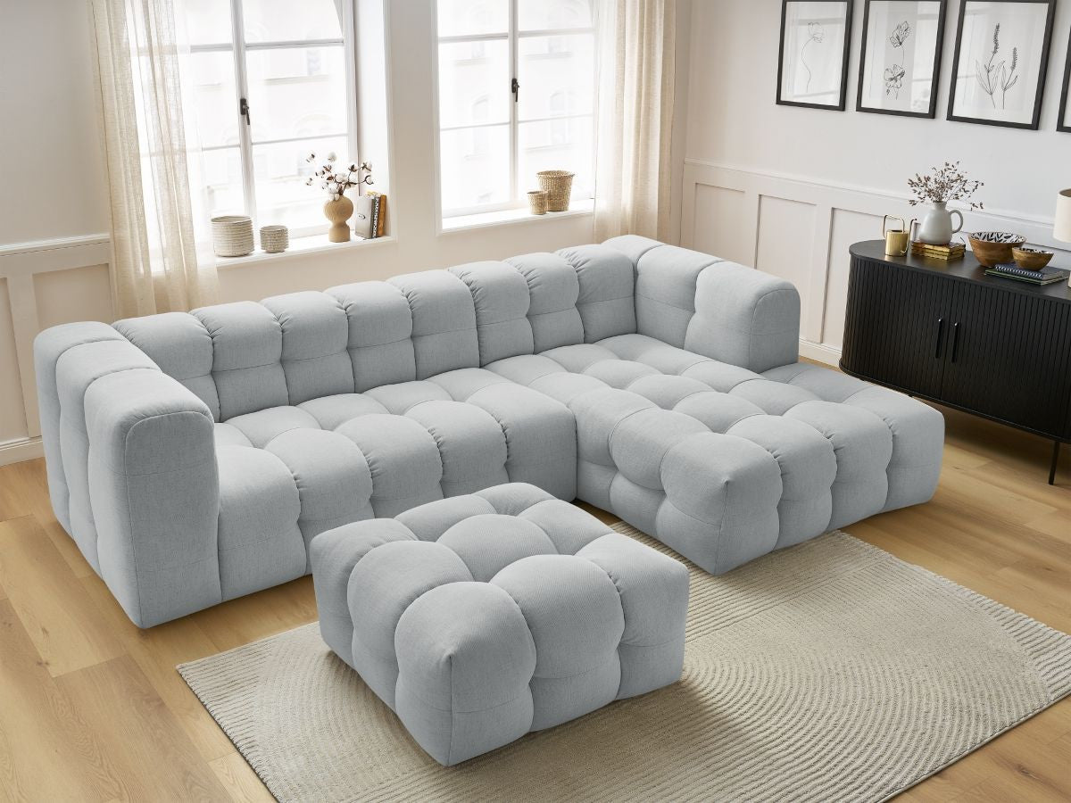 Canapé d'angle fixe CLOUD avec pouf Angle droit