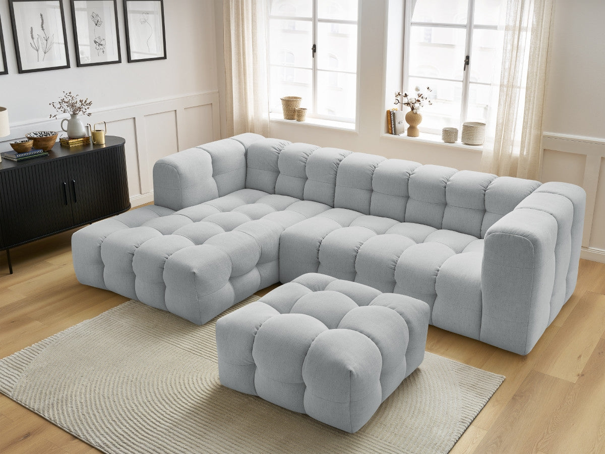 Canapé d'angle fixe CLOUD avec pouf Angle gauche