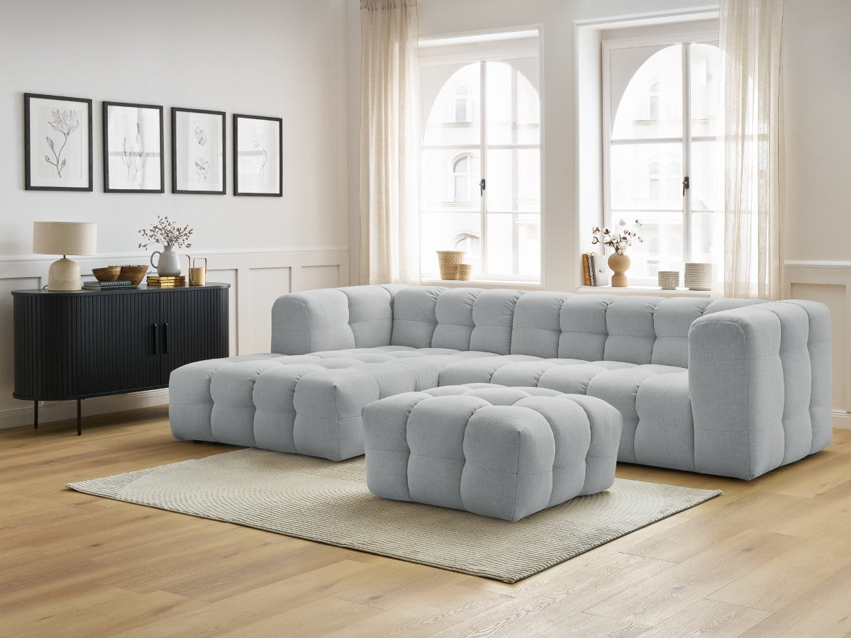 Canapé d'angle fixe CLOUD avec pouf Angle gauche