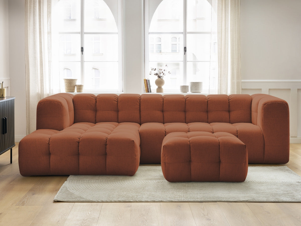 Canapé d'angle fixe CLOUD avec pouf Angle gauche