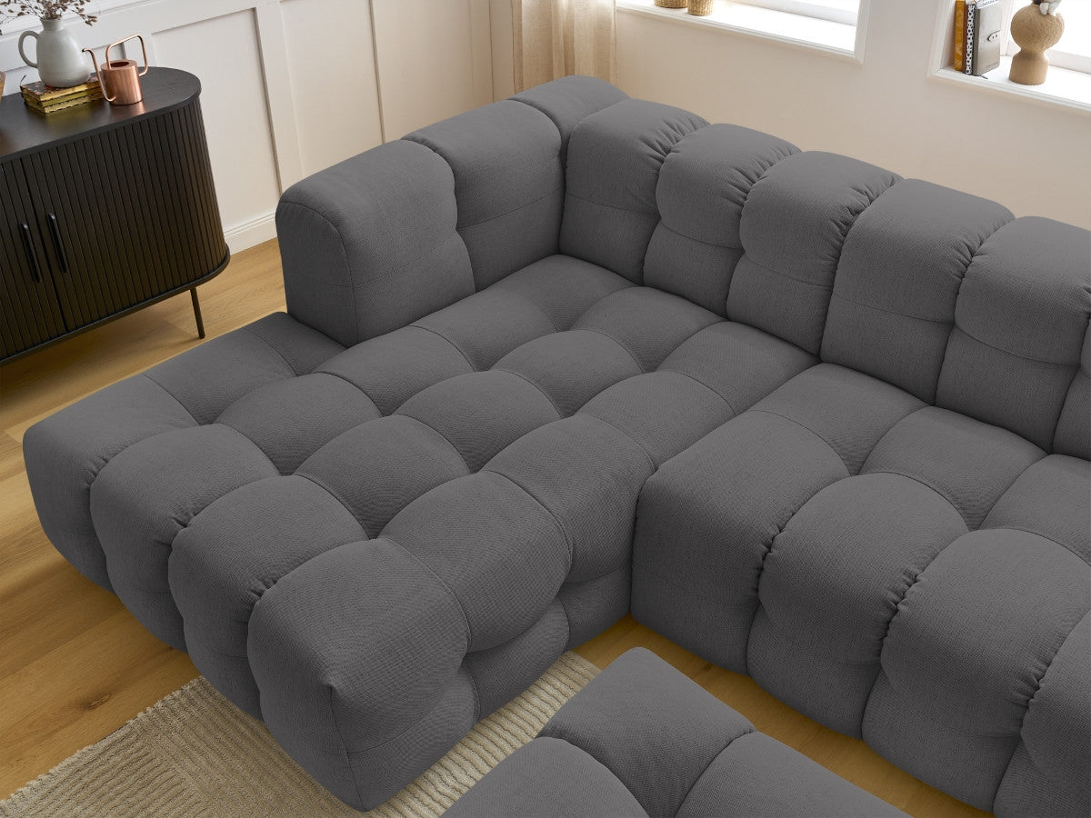 Canapé d'angle fixe CLOUD avec pouf Angle gauche