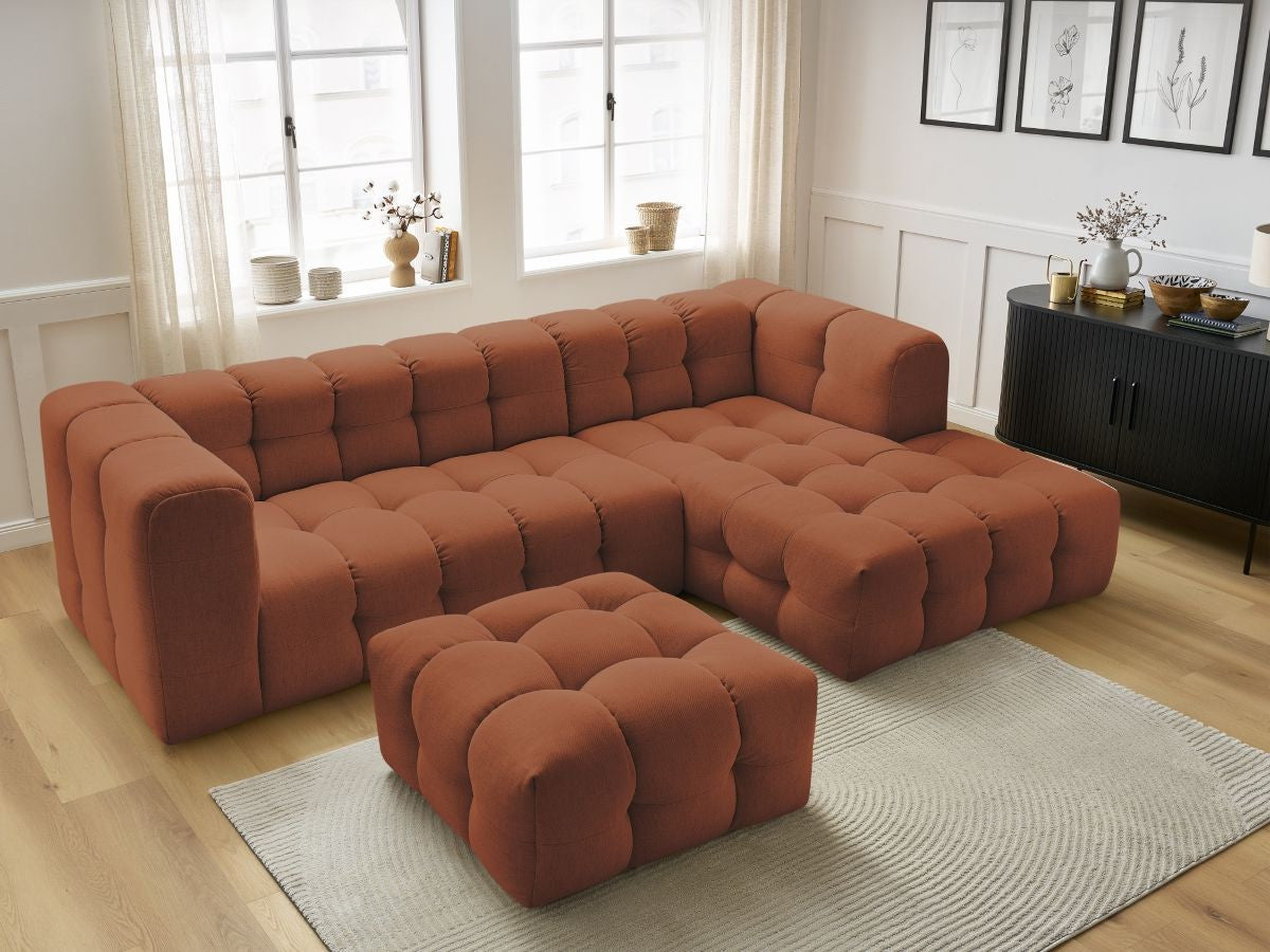 Canapé d'angle fixe CLOUD avec pouf Angle droit