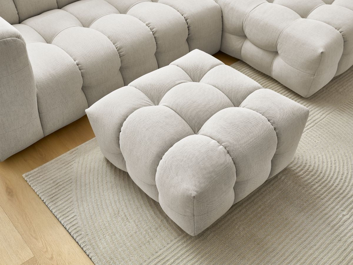 Canapé d'angle fixe CLOUD avec pouf Angle droit