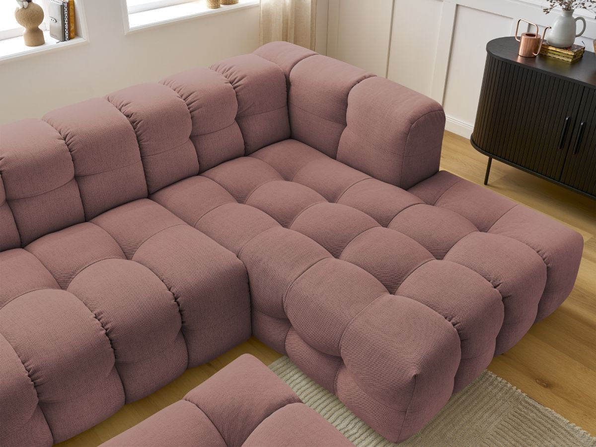 Canapé d'angle fixe CLOUD avec pouf Angle droit
