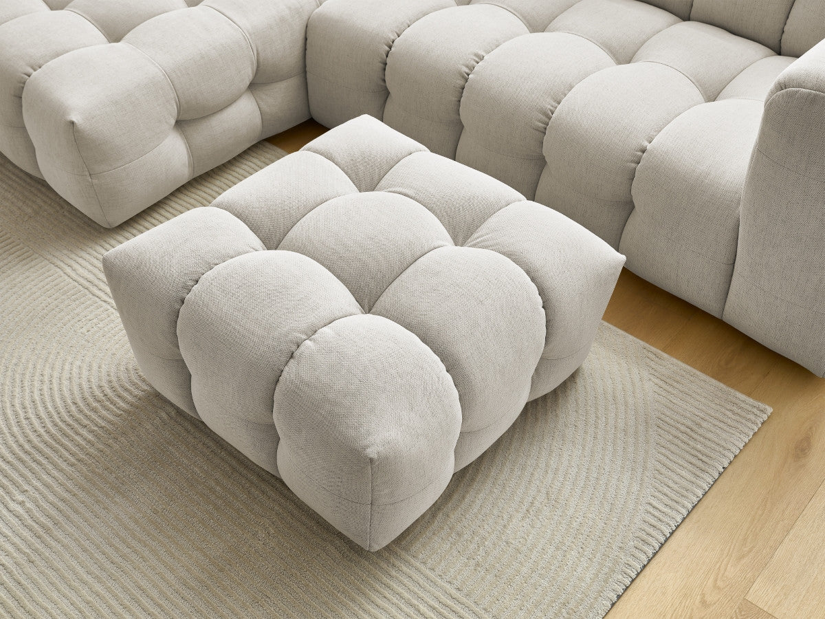 Canapé d'angle fixe CLOUD avec pouf Angle gauche