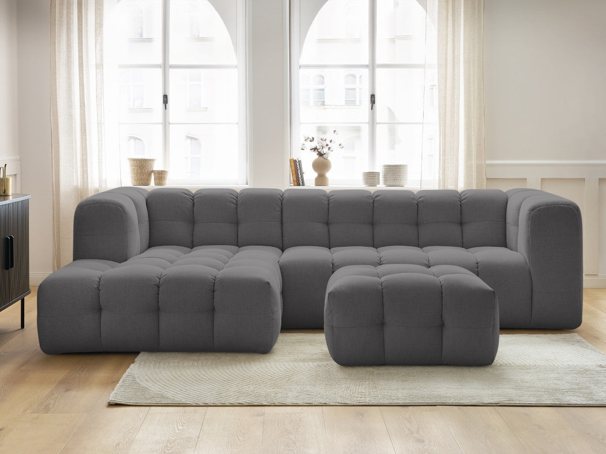 Canapé d'angle fixe CLOUD avec pouf Angle gauche