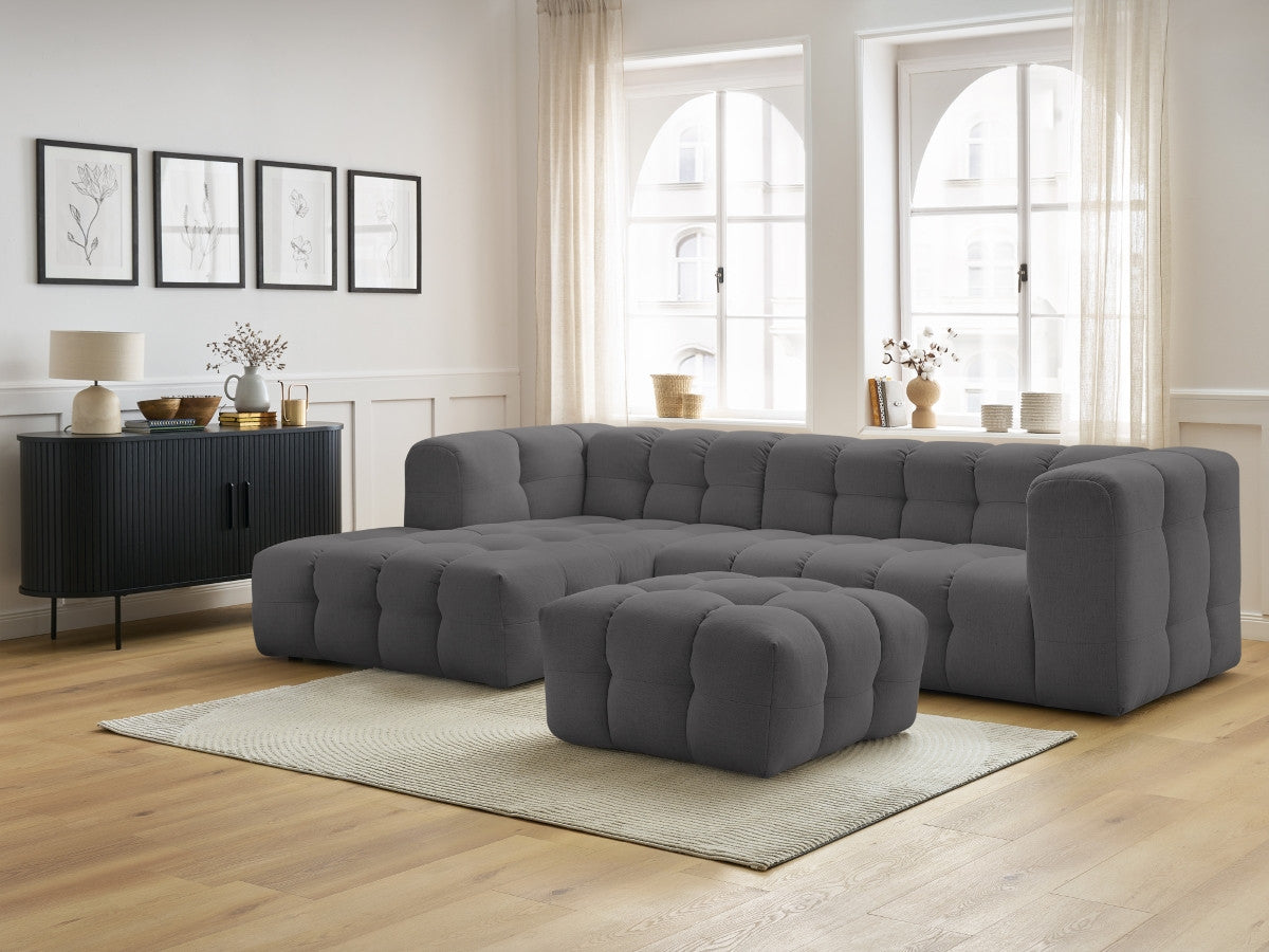 Canapé d'angle fixe CLOUD avec pouf Angle gauche