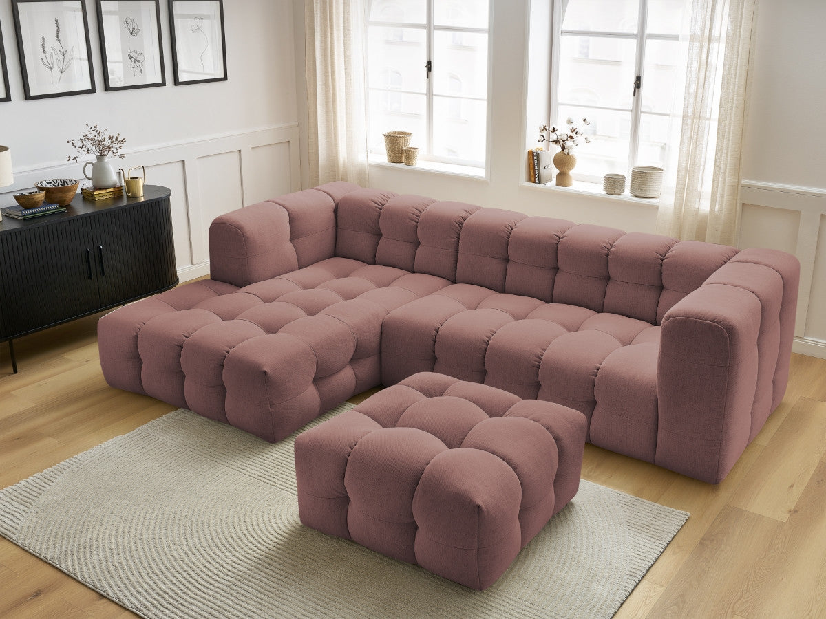 Canapé d'angle fixe CLOUD avec pouf Angle gauche