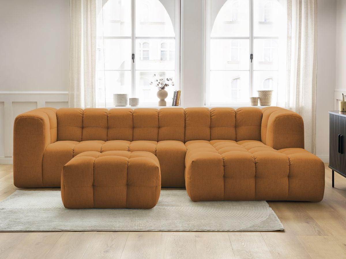 Canapé d'angle fixe CLOUD avec pouf Angle droit
