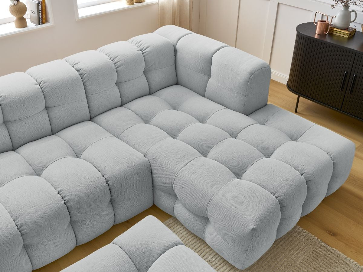 Canapé d'angle fixe CLOUD avec pouf Angle droit