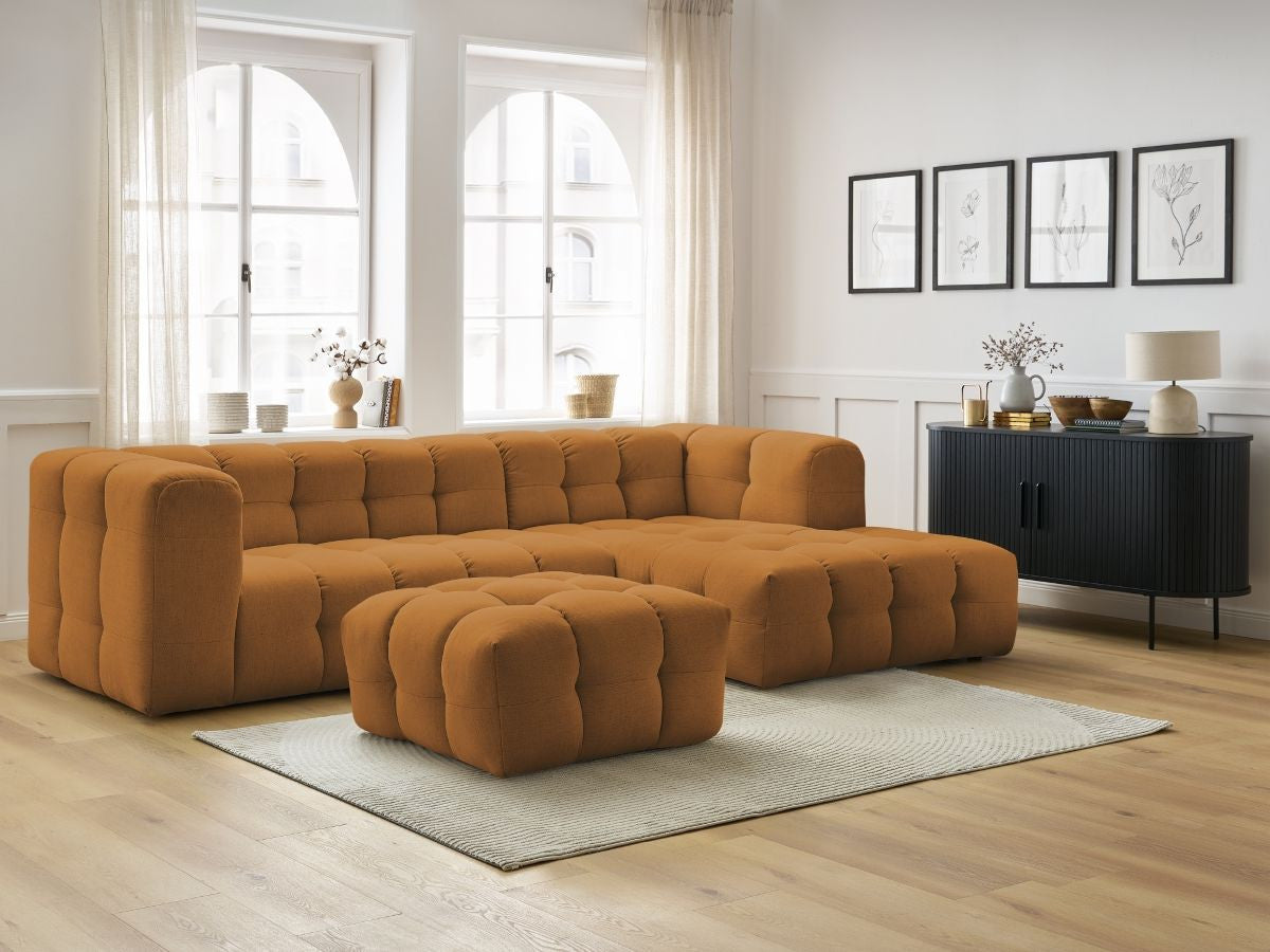 Canapé d'angle fixe CLOUD avec pouf Angle droit