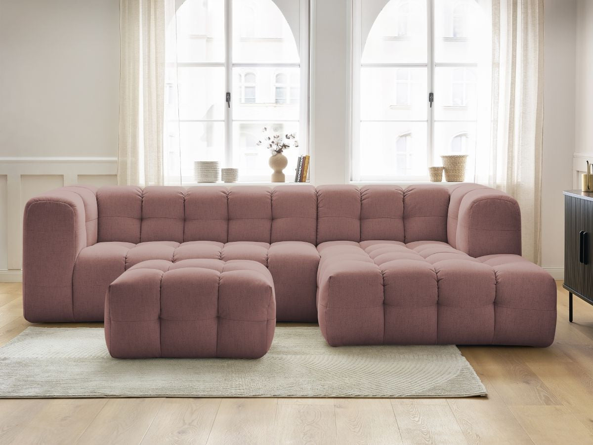 Canapé d'angle fixe CLOUD avec pouf Angle droit