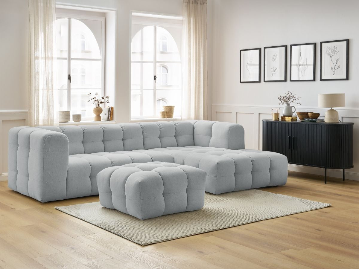 Canapé d'angle fixe CLOUD avec pouf Angle droit