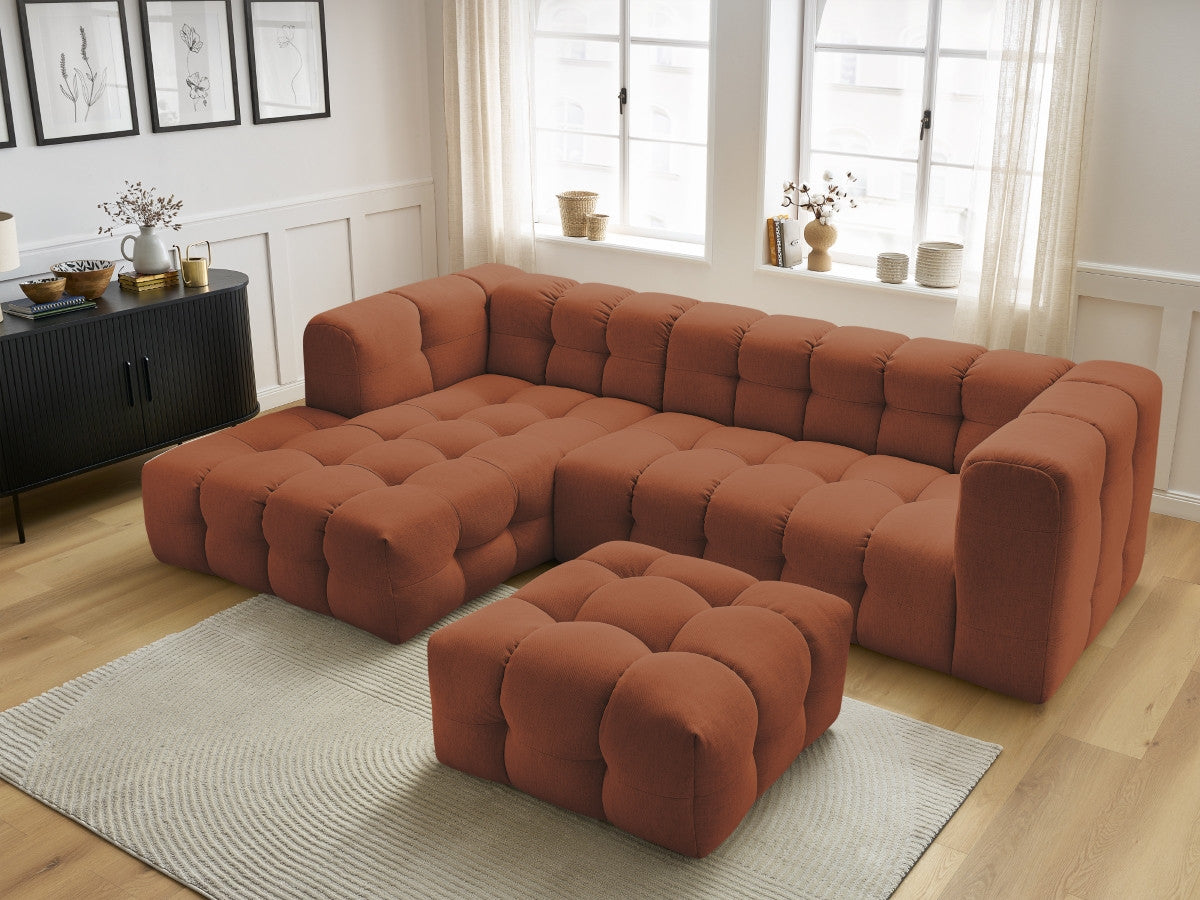Canapé d'angle fixe CLOUD avec pouf Angle gauche