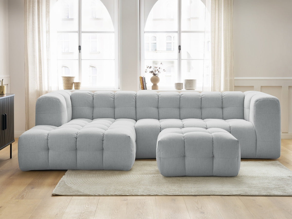 Canapé d'angle fixe CLOUD avec pouf Angle gauche