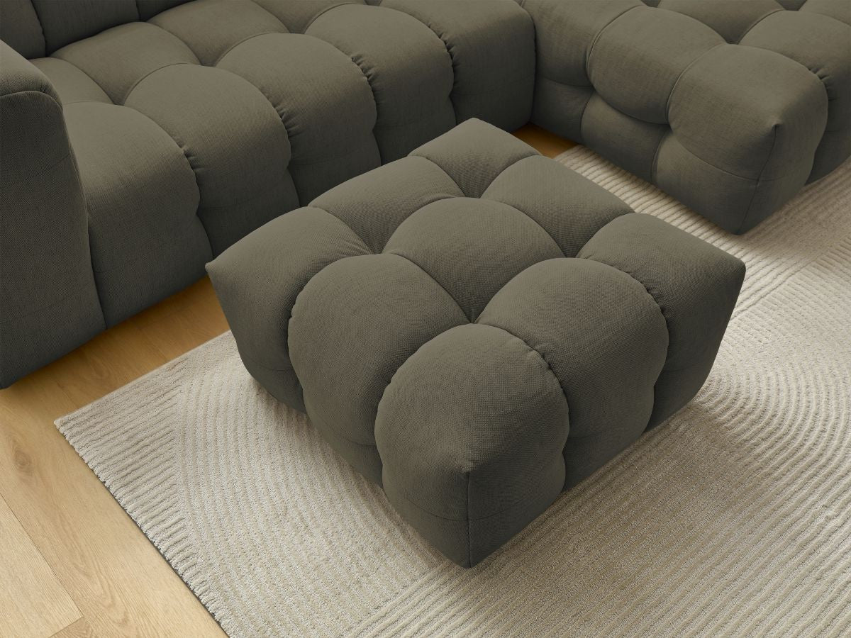 Canapé d'angle fixe CLOUD avec pouf Angle droit
