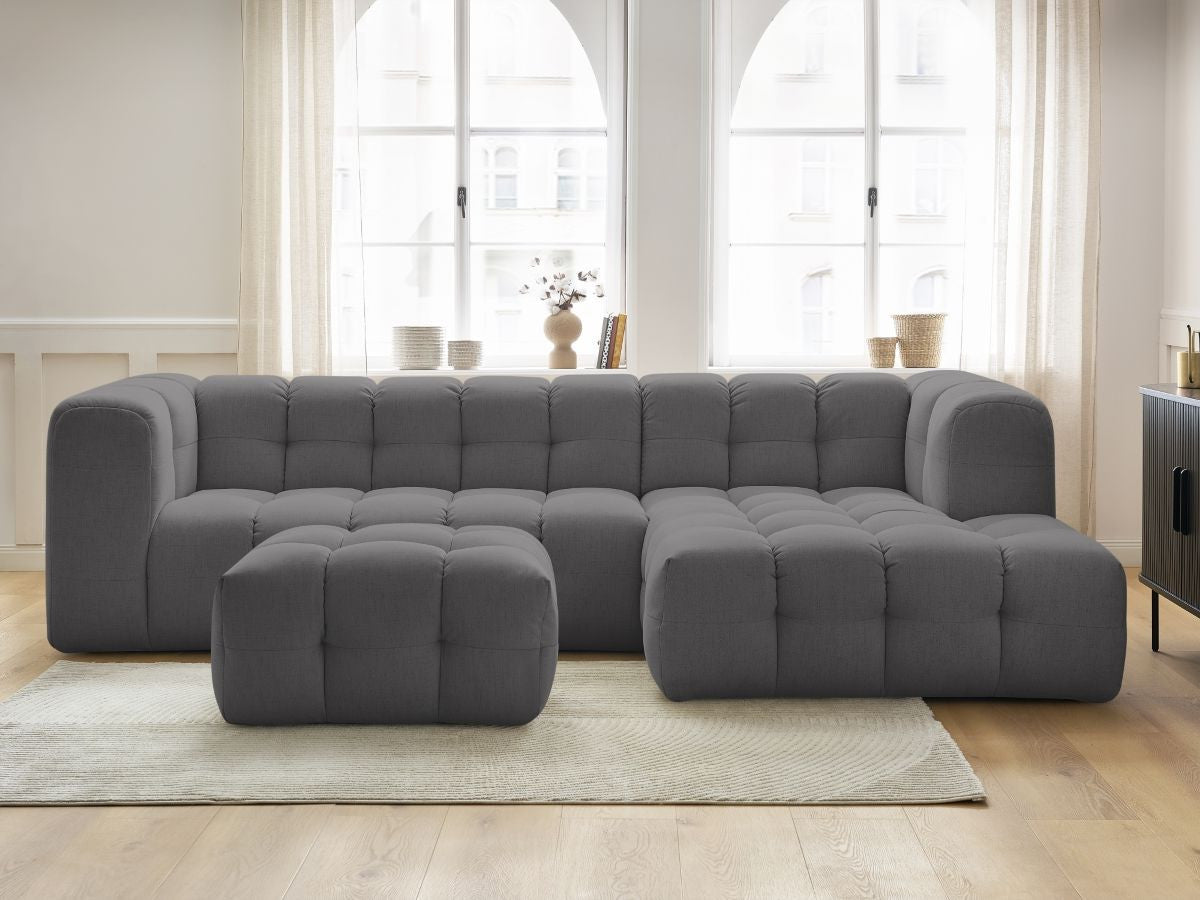 Canapé d'angle fixe CLOUD avec pouf Angle droit
