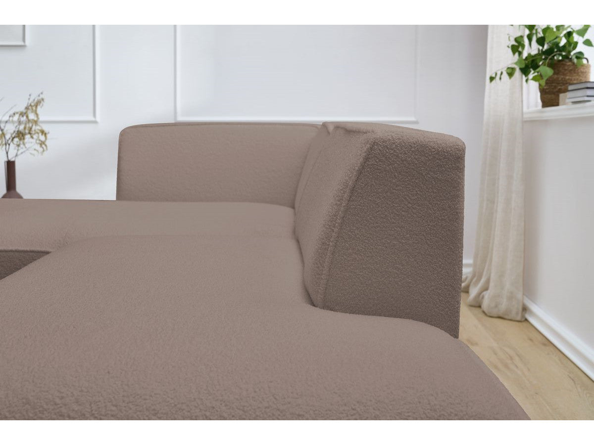 Canapé d'angle fixe MEGEVE tissu bouclette Angle droit