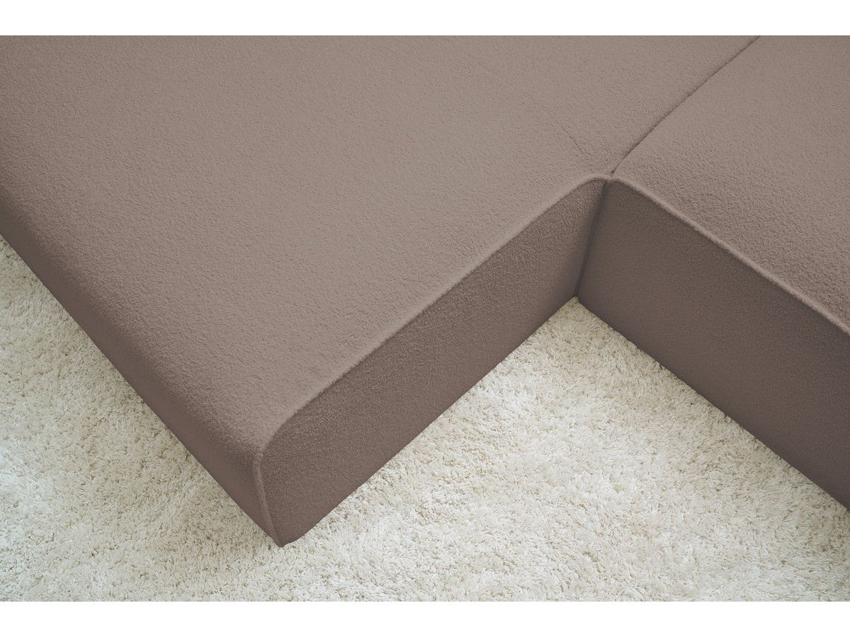 Canapé d'angle fixe MEGEVE tissu bouclette Angle droit