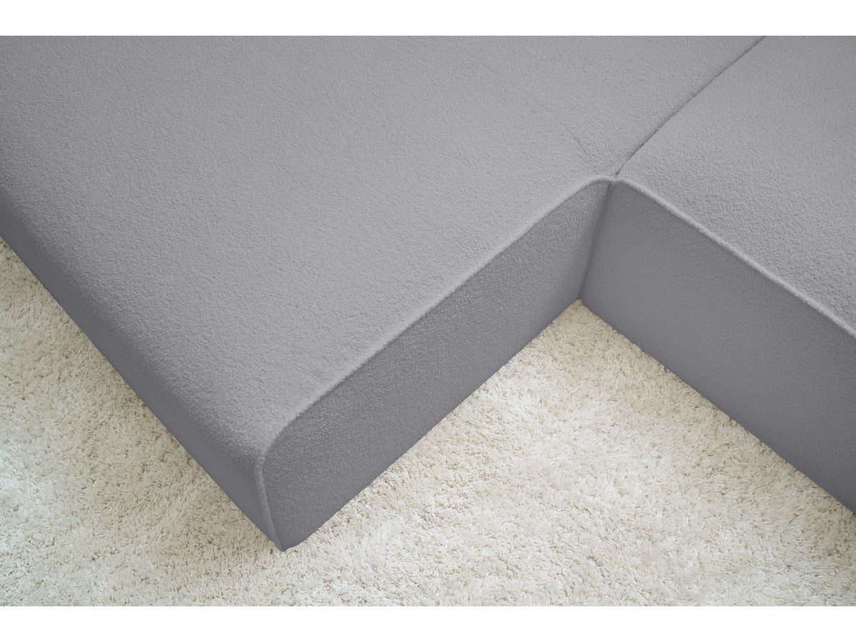 Canapé d'angle fixe MEGEVE tissu bouclette Angle gauche