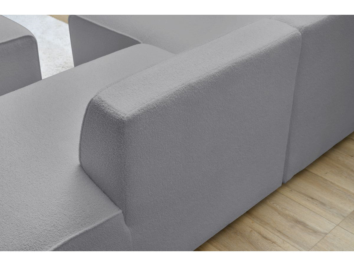 Canapé d'angle fixe MEGEVE tissu bouclette Angle droit