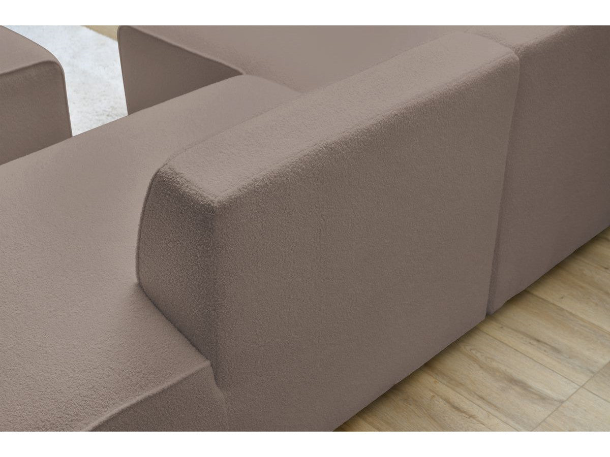 Canapé d'angle fixe MEGEVE tissu bouclette Angle gauche